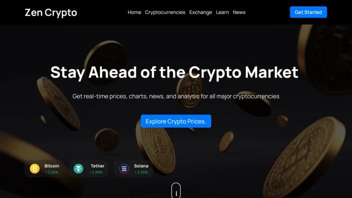 ZenCrypto Website UI