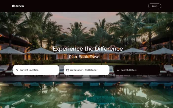 Reservia Hotel Booking UI